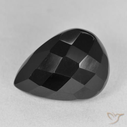 9.35ct Naturel Noire Onyx, En forme de poire, Opaque