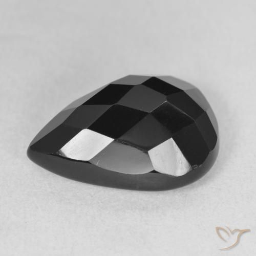 Onyx Noire naturelle En forme de poire, 9.35 ct, Opaque