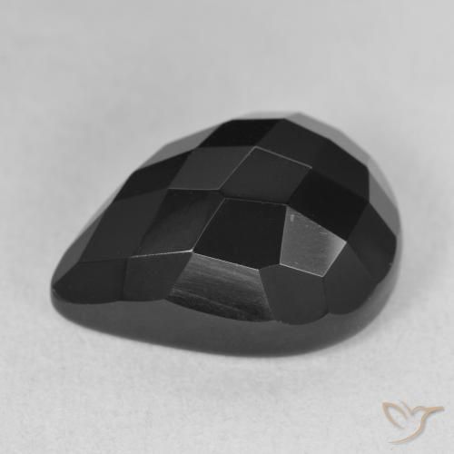 Onyx Noire naturelle En forme de poire, 13.39 ct, Opaque