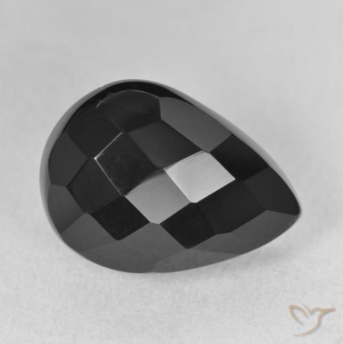 Onyx Noire naturelle En forme de poire, 10.00 ct, Opaque