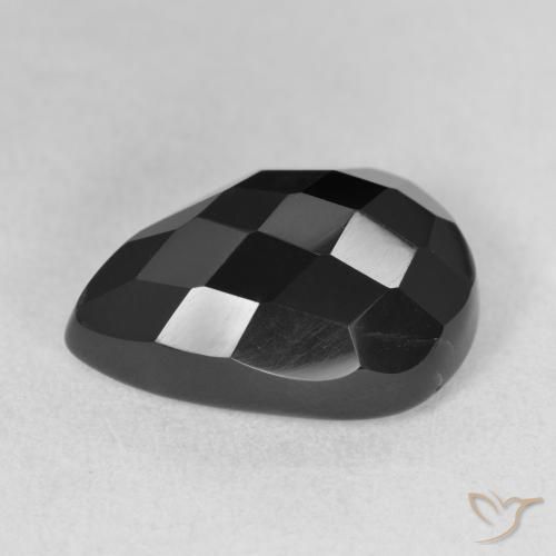 Onyx Noire naturelle En forme de poire, 10.00 ct, Opaque