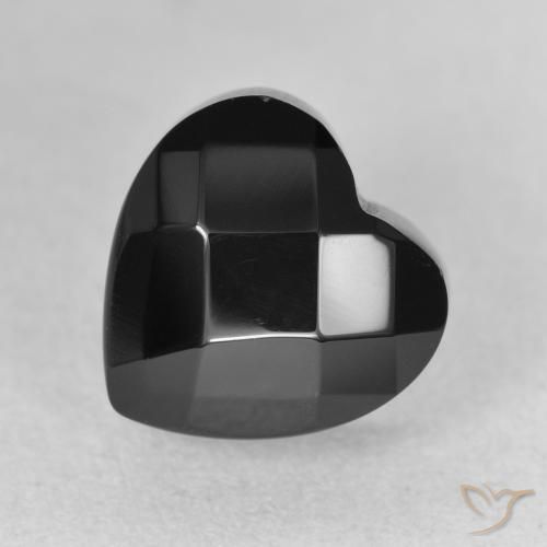 4.35ct Naturel Noire Onyx, Cœur, Opaque