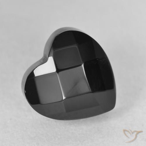 Onyx Noire naturelle Cœur, 4.35 ct, Opaque