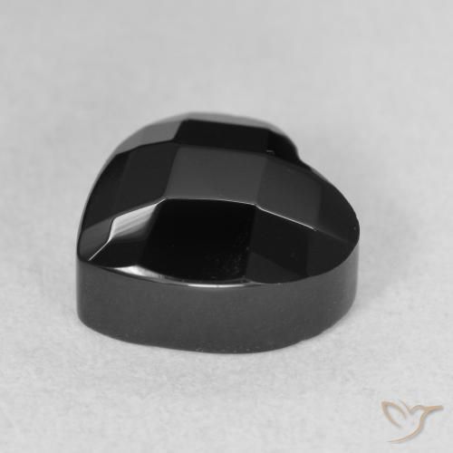 Onyx Noire naturelle Cœur, 4.35 ct, Opaque