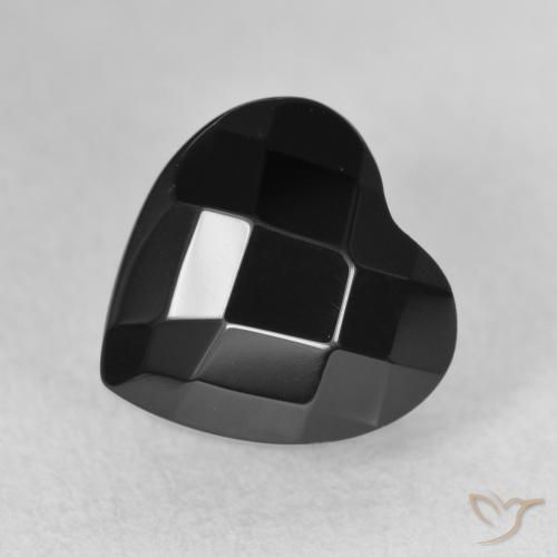 4.35ct Naturel Noire Onyx, Cœur, Opaque