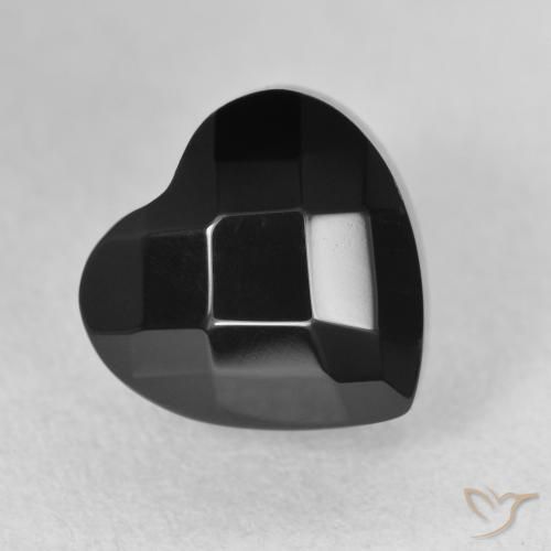 Onyx Noire naturelle Cœur, 4.35 ct, Opaque