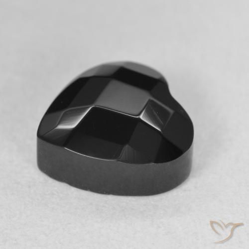 Onyx Noire naturelle Cœur, 4.35 ct, Opaque