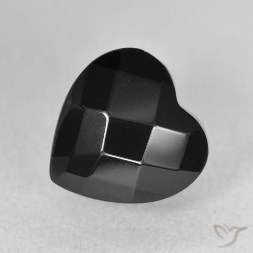 Onyx Noire naturelle Cœur, 4.29 ct, Opaque