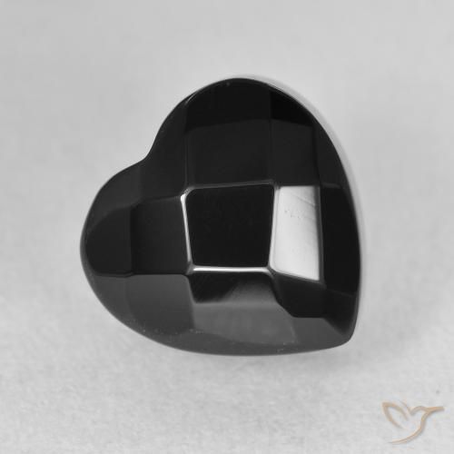 Onyx Noire naturelle Cœur, 4.50 ct, Opaque