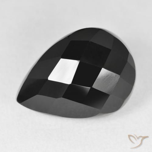 10.51ct Naturel Noire Onyx, En forme de poire, Opaque
