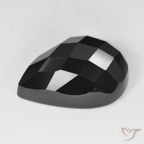 Onyx Noire naturelle En forme de poire, 10.51 ct, Opaque