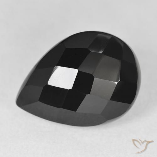 10.08ct Naturel Noire Onyx, En forme de poire, Opaque