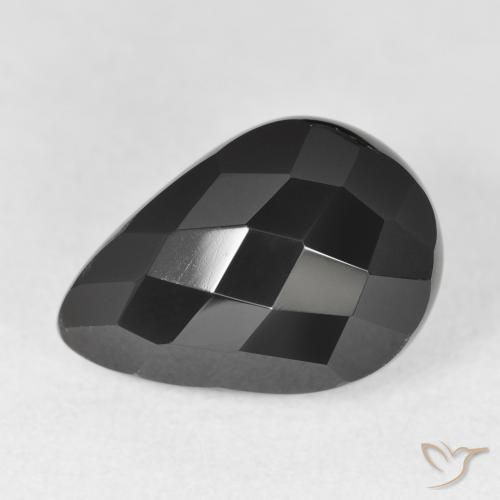 Onyx Noire naturelle En forme de poire, 8.51 ct, Opaque
