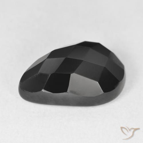 Onyx Noire naturelle En forme de poire, 8.51 ct, Opaque