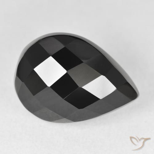 Onyx Noire naturelle En forme de poire, 10.14 ct, Opaque