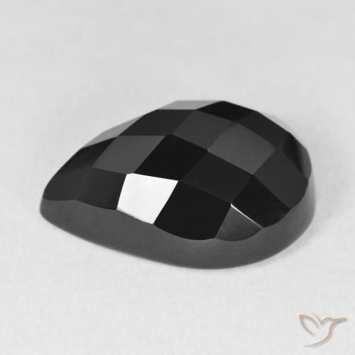 Onyx Noire naturelle En forme de poire, 10.14 ct, Opaque