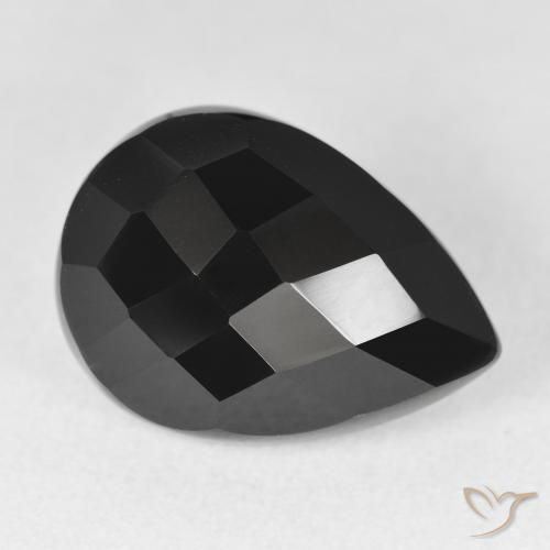 10.04ct Naturel Noire Onyx, En forme de poire, Opaque