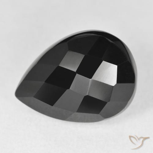 Onyx Noire naturelle En forme de poire, 10.04 ct, Opaque