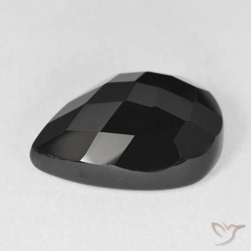 Onyx Noire naturelle En forme de poire, 10.04 ct, Opaque