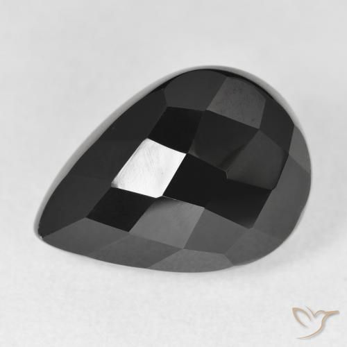 10.99ct Naturel Noire Onyx, En forme de poire, Opaque