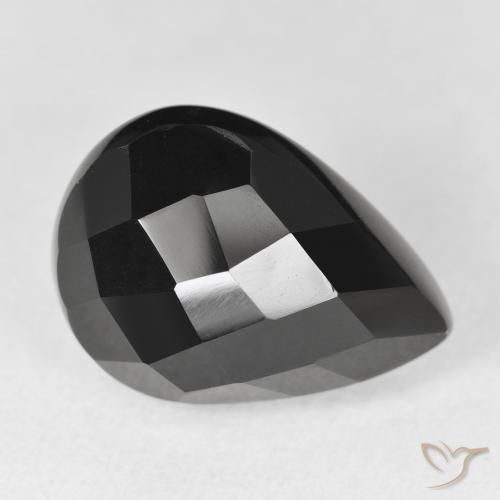 Onyx Noire naturelle En forme de poire, 10.99 ct, Opaque