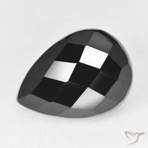 10.51ct Naturel Noire Onyx, En forme de poire, Opaque