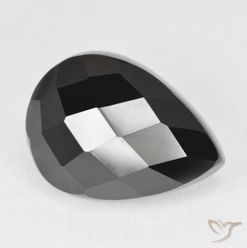 Onyx Noire naturelle En forme de poire, 10.51 ct, Opaque