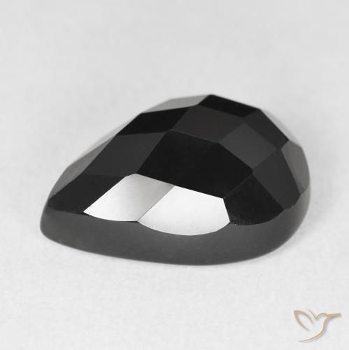 Onyx Noire naturelle En forme de poire, 10.51 ct, Opaque