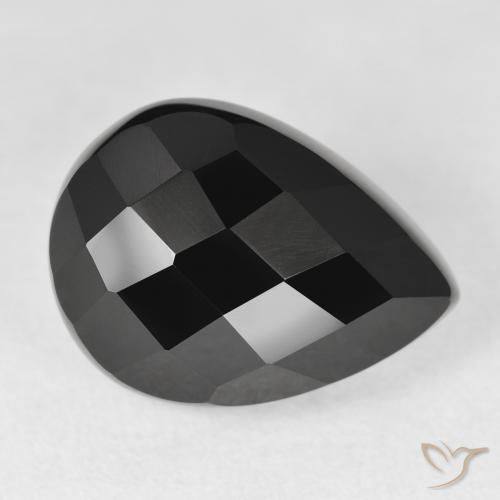 Onyx Noire naturelle En forme de poire, 11.28 ct, Opaque