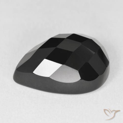 Onyx Noire naturelle En forme de poire, 11.28 ct, Opaque