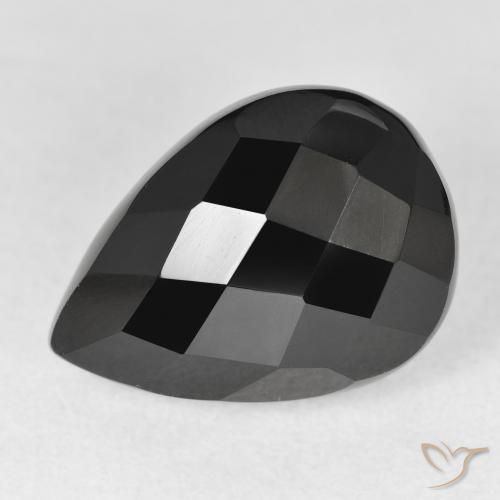 9.38ct Naturel Noire Onyx, En forme de poire, Opaque