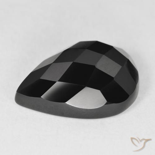 Onyx Noire naturelle En forme de poire, 9.38 ct, Opaque