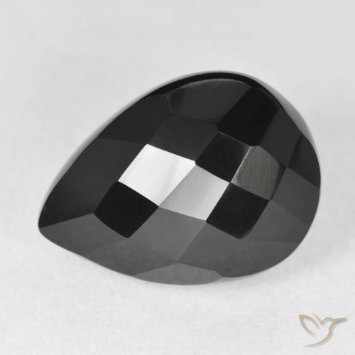 10.50ct Naturel Noire Onyx, En forme de poire, Opaque