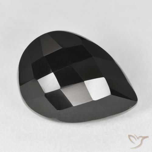 Onyx Noire naturelle En forme de poire, 10.50 ct, Opaque