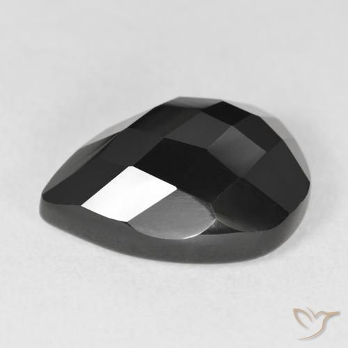 Onyx Noire naturelle En forme de poire, 10.50 ct, Opaque