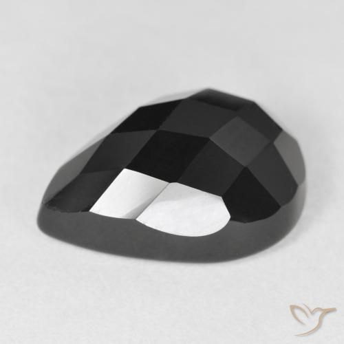 Onyx Noire naturelle En forme de poire, 11.38 ct, Opaque