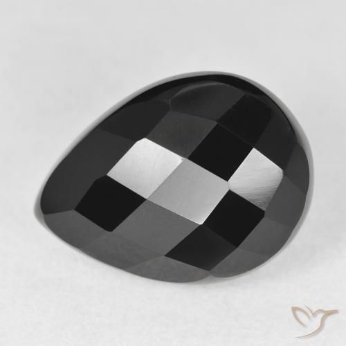 10.38ct Naturel Noire Onyx, En forme de poire, Opaque