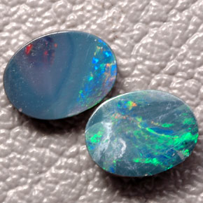 Achetez naturel ct multicolore doublet d'opale gems, coupe ovale, en provenance australie chez gemselect. en stock, livraison internationale!