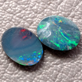 Achetez naturel ct multicolore doublet d'opale gems, coupe ovale, en provenance australie chez gemselect. en stock, livraison internationale!