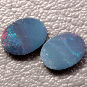 Achetez naturel ct multicolore doublet d'opale gems, coupe ovale, en provenance australie chez gemselect. en stock, livraison internationale!