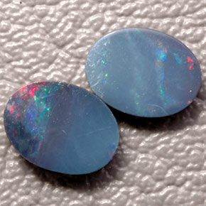 Achetez naturel ct multicolore doublet d'opale gems, coupe ovale, en provenance australie chez gemselect. en stock, livraison internationale!