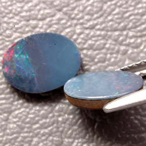 Achetez naturel ct multicolore doublet d'opale gems, coupe ovale, en provenance australie chez gemselect. en stock, livraison internationale!