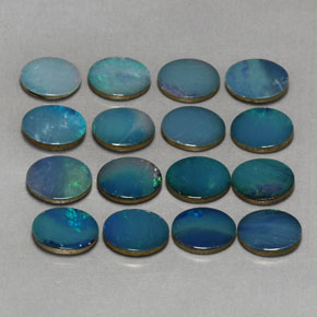 Achetez naturel ct multicolore doublet d'opale gems, coupe ovale, en provenance australie chez gemselect. en stock, livraison internationale!