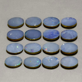 Achetez naturel ct multicolore doublet d'opale gems, coupe ovale, en provenance australie chez gemselect. en stock, livraison internationale!