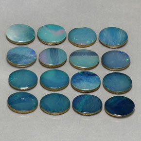Achetez naturel ct multicolore doublet d'opale gems, coupe ovale, en provenance australie chez gemselect. en stock, livraison internationale!