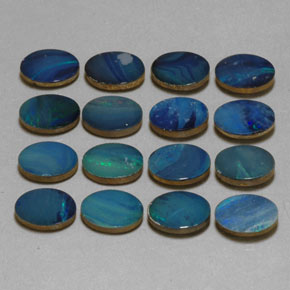 Achetez naturel ct multicolore doublet d'opale gems, coupe ovale, en provenance australie chez gemselect. en stock, livraison internationale!