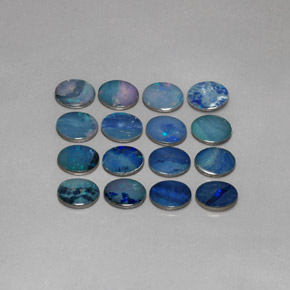 Achetez naturel ct multicolore doublet d'opale gems, coupe ovale, en provenance australie chez gemselect. en stock, livraison internationale!