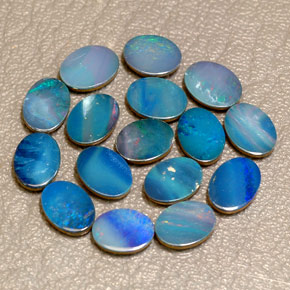 Achetez naturel ct multicolore doublet d'opale gems, coupe ovale, en provenance australie chez gemselect. en stock, livraison internationale!