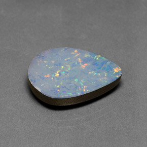Doublet d'opale multicolore naturelle en forme de poire, 9,47 ct, opaque