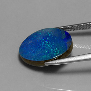 Doublet d'opale multicolore naturelle forme fantaisie, 6,11 ct, opaque